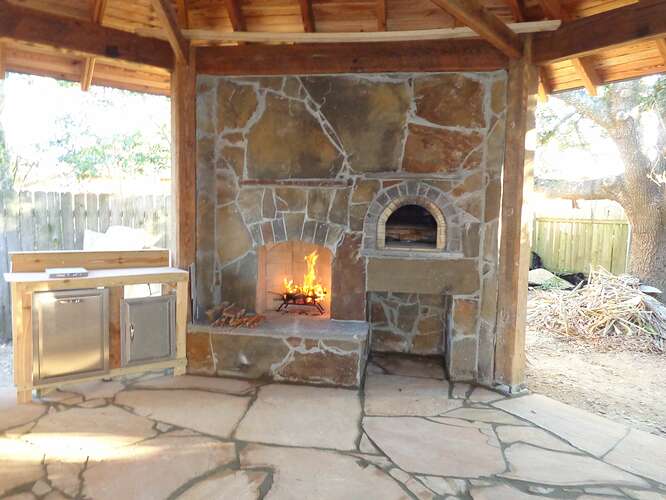 Outdoor Natural Stone Fireplace