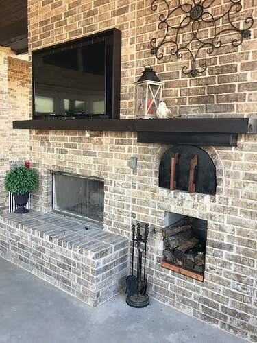 Outdoor Fireplace with TV
